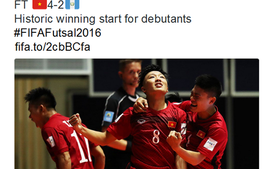 Futsal Việt Nam giành chiến thắng đầu tiên ở kỳ World Cup đầu tiên