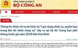 Vụ ‘phù phép’ điểm thi tại Hòa Bình: Bắt giam bị can Nguyễn Quang Vinh