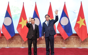 Chùm ảnh: Thủ tướng Phạm Minh Chính đón, hội đàm với Thủ tướng Lào Phankham Viphavanh
