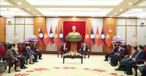 Tổng Bí thư Tô Lâm tiếp Tổng Bí thư, Chủ tịch nước Lào Thongloun Sisoulith nhân dịp dự Lễ mở ký Công ước Hà Nội
