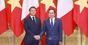 Chủ tịch Quốc hội Trần Thanh Mẫn hội kiến Tổng thống Pháp Emmanuel Macron