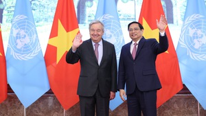 Chùm ảnh: Thủ tướng Phạm Minh Chính tiếp Tổng Thư ký LHQ