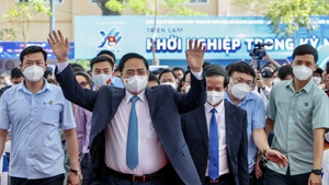 Chùm ảnh: Thủ tướng Phạm Minh Chính dự Ngày hội Khởi nghiệp quốc gia