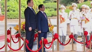 Chùm ảnh: Thủ tướng Phạm Minh Chính chủ trì lễ đón, hội đàm với Thủ tướng Belarus