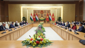 Thủ tướng Phạm Minh Ch&#237;nh tiếp Chủ tịch Quốc hội Hungary