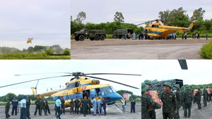 Bộ Quốc ph&#242;ng huy động trực thăng ứng cứu v&#249;ng lũ T&#226;y Nghệ An