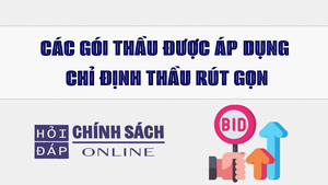 C&#225;c g&#243;i thầu được &#225;p dụng chỉ định đấu thầu r&#250;t gọn