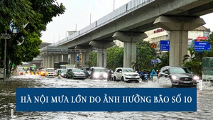 H&#224; Nội mưa lớn do ảnh hưởng b&#227;o số 10
