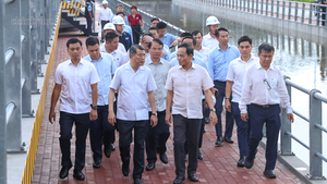 Thủ tướng Lê Minh Hưng kiểm tra 2 dự án chống ngập tại Thành phố Hồ Chí Minh