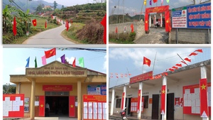 Chùm ảnh: Bản xa rộn ràng chuẩn bị 'Ngày hội non sông'