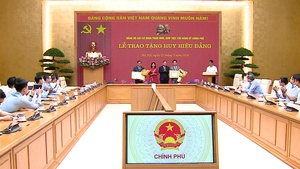 Trao Huy hiệu 35 năm tuổi Đảng cho 02 đảng viên Đảng bộ Chính phủ