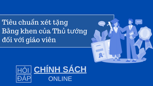 Tiêu chuẩn xét tặng Bằng khen của Thủ tướng đối với giáo viên