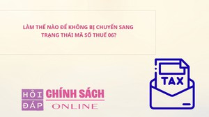 Làm thế nào để không bị chuyển sang trạng thái mã số thuế 06?