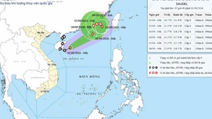 Bão số 5 giữ nguyên cường độ, di chuyển nhanh trên vùng biển phía Tây khu vực Bắc Biển Đông