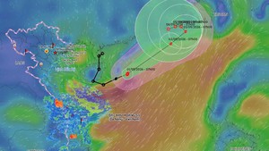 Bão số 5 giữ nguyên cường độ, di chuyển nhanh trên vùng biển phía Tây khu vực Bắc Biển Đông