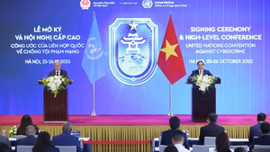 Pham Minh Chinh, Ant&#243;nio Guterres co-chair press conference on UN Convention against cybercrime