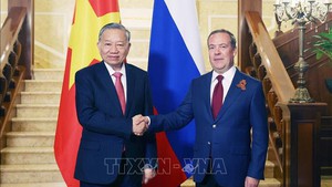 Party leader To Lam meets Dmitry Medvedev in Moscow