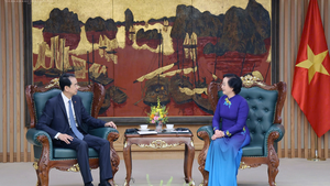 Deputy Prime Minister Pham Thi Thanh Tra hosts Chinese Ambassador He Wei