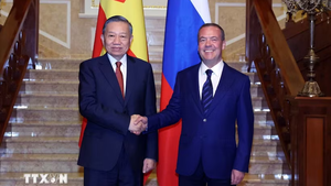 Top leader meets Dmitry Medvedev in Moscow