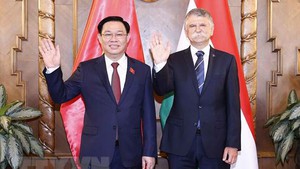 越南国会主席王廷惠同匈牙利国会主席克韦尔&#183;拉斯洛举行会谈