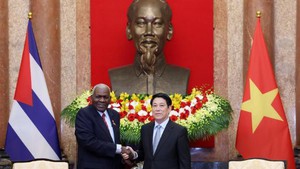 越南国家主席梁强会见古巴全国人民政权代表大会主席拉索