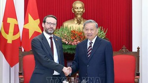 越共中央总书记苏林会见英国驻越南大使