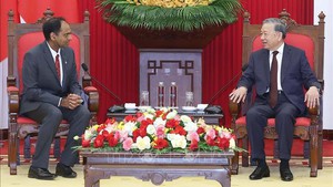 越共中央总书记苏林会见美满电子首席开发官