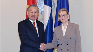 越共中央总书记苏林会见芬兰议会第一副议长保拉&#183;里西科