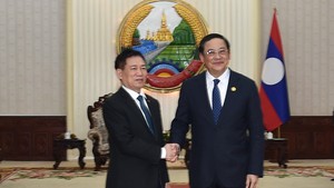 越南政府副总理胡德福会见老挝政府总理宋赛&#183;西潘敦