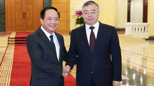 越共中央宣教与民运部部长郑文决与中共中央宣传部部长李书磊举行会谈