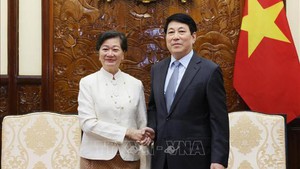 国家主席梁强会见柬埔寨驻越大使