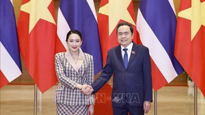 越南国会主席陈青敏会见泰国总理佩通坦