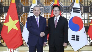 越共中央总书记苏林会见韩国国会议长