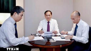 越南政府副总理兼外交部长裴青山与韩国外长赵显通电话