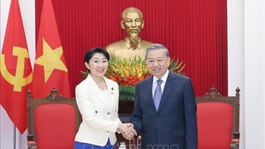 越共中央总书记苏林会见日越友好议员联盟主席