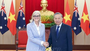 越共中央总书记苏林会见澳大利亚总督萨曼莎&#183;莫斯廷
