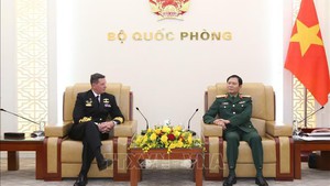 越南人民军总参谋长，国防部副部长阮新疆大将会见澳大利亚皇家海军司令