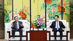 越南国会主席陈青敏会见陕西省委书记赵一德