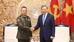 越共中央总书记、国家主席苏林会见柬埔寨副首相兼国防大臣