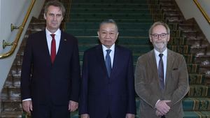 越共中央总书记、国家主席苏林会见比利时联邦参议院议长和众议院议长
