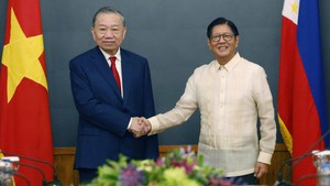 越共中央总书记、国家主席苏林同菲律宾总统费迪南德·罗慕尔德兹·马科斯举行会谈