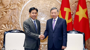 越共中央总书记、国家主席苏林会见老挝最高人民法院院长