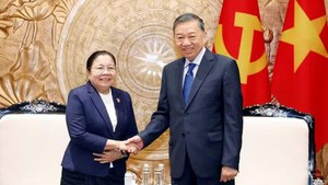 越共中央总书记、国家主席苏林会见老挝人民革命党中央组织部部长西赛