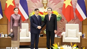 越南国会主席陈青敏会见泰国国王
