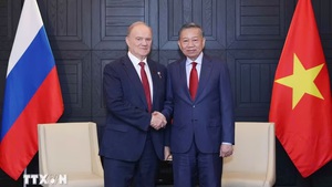 越共中央总书记、国家主席苏林会见俄联邦共产党中央委员会主席
