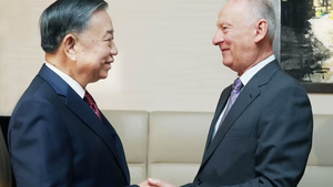 越共中央总书记、国家主席苏林会见俄联邦总统助理、俄海事委员会主席尼古拉·帕特鲁舍夫