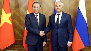 越共中央总书记、国家主席苏林会见俄罗斯国家杜马主席
