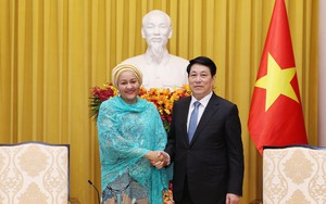 Chủ tịch nước Lương Cường tiếp Phó Tổng Thư ký Liên Hợp Quốc Amina Mohammed