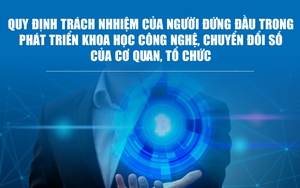 Infographics: Quy định trách nhiệm của người đứng đầu trong phát triển KHCN, chuyển đổi số của cơ quan, tổ chức