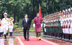 Chủ tịch nước Lương Cường chủ trì lễ đón cấp Nhà nước Quốc vương Bhutan